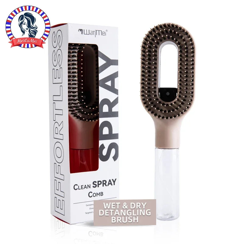 2-in-1 Innovative Hair Mist Brush Wet & Dry Hair Styling – No-Tangle Bristles, Convenient Water Reservoir, Easy-to-Use