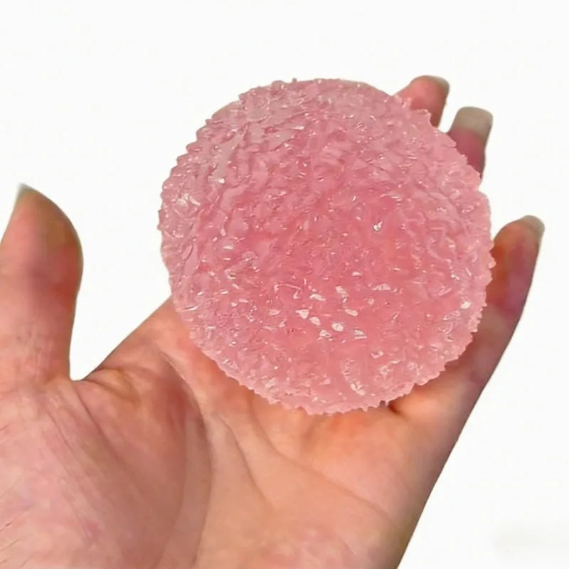 Squishy Ice Ball Ugoodz Toy Super Soft Pink Mochi Slow-rebound Squeeze Toy Anti-Stress Toy for Adults Hand Exercise